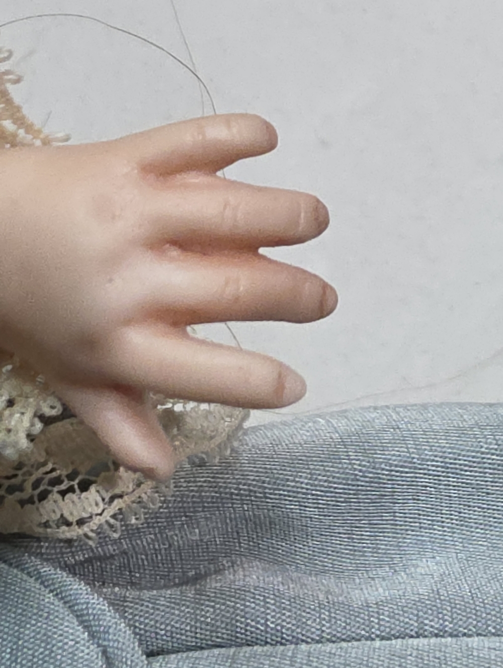 VINTAGE BRU JNE BERDINE FRENCH REPRODUCTION BISQUE DOLL COMES W/ ALL SHOWN - Picture 11 of 16